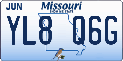 MO license plate YL8Q6G