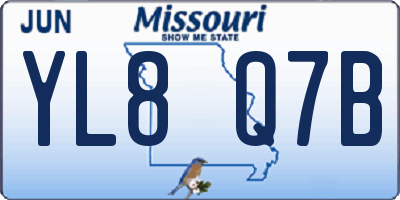 MO license plate YL8Q7B