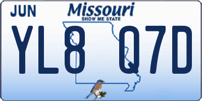 MO license plate YL8Q7D