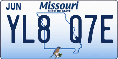 MO license plate YL8Q7E