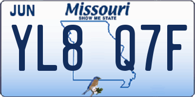 MO license plate YL8Q7F