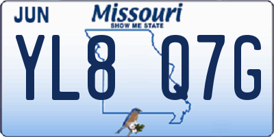 MO license plate YL8Q7G