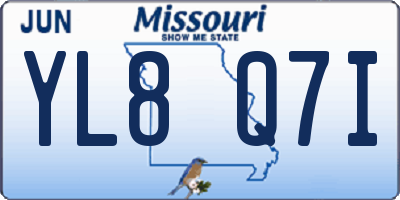 MO license plate YL8Q7I
