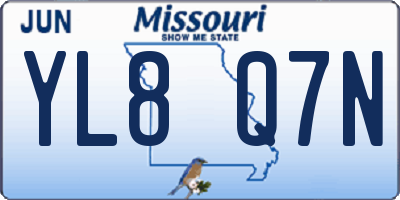 MO license plate YL8Q7N