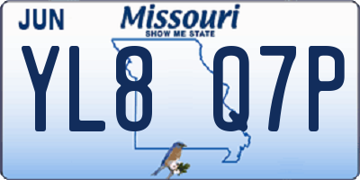 MO license plate YL8Q7P