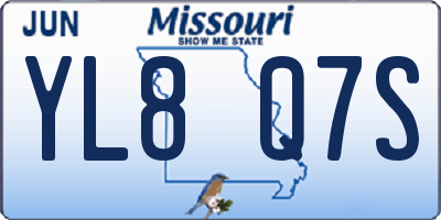 MO license plate YL8Q7S