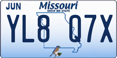 MO license plate YL8Q7X