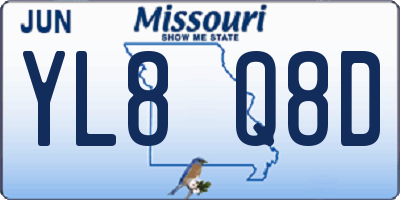 MO license plate YL8Q8D