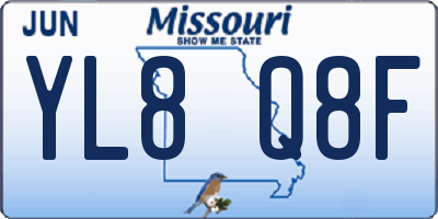 MO license plate YL8Q8F