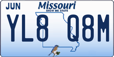 MO license plate YL8Q8M
