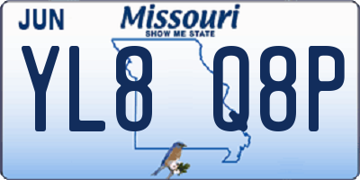 MO license plate YL8Q8P