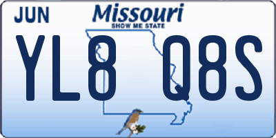 MO license plate YL8Q8S