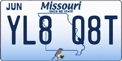 MO license plate YL8Q8T
