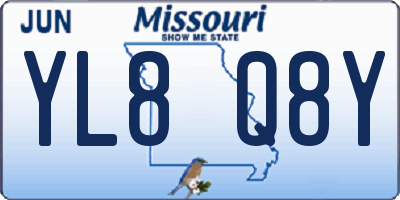 MO license plate YL8Q8Y