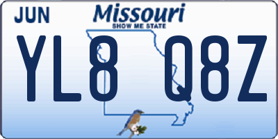 MO license plate YL8Q8Z