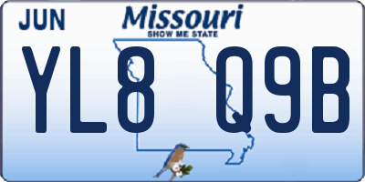 MO license plate YL8Q9B