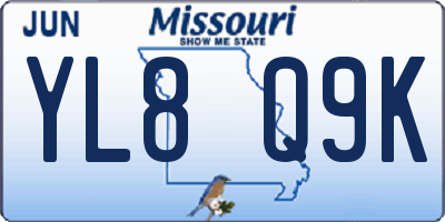 MO license plate YL8Q9K