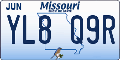 MO license plate YL8Q9R