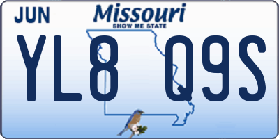 MO license plate YL8Q9S
