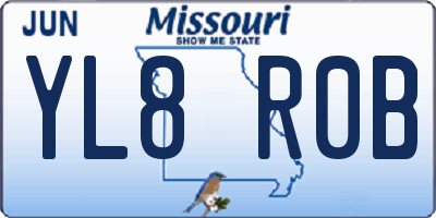 MO license plate YL8R0B