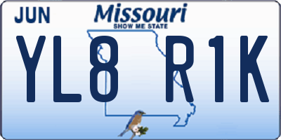 MO license plate YL8R1K