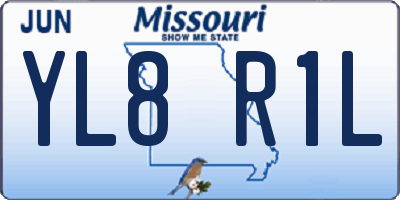 MO license plate YL8R1L