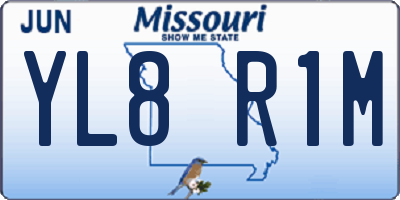 MO license plate YL8R1M