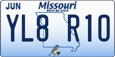 MO license plate YL8R1O