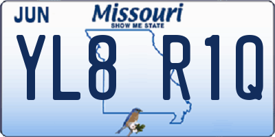 MO license plate YL8R1Q
