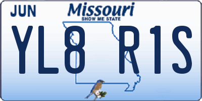 MO license plate YL8R1S