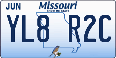 MO license plate YL8R2C
