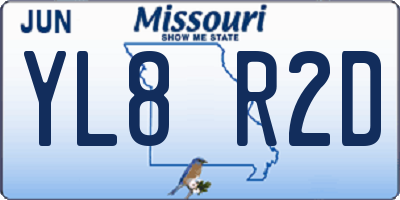 MO license plate YL8R2D