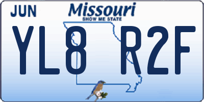 MO license plate YL8R2F