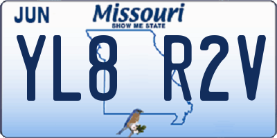 MO license plate YL8R2V