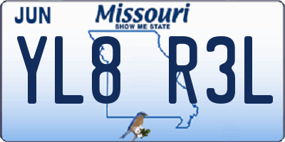 MO license plate YL8R3L
