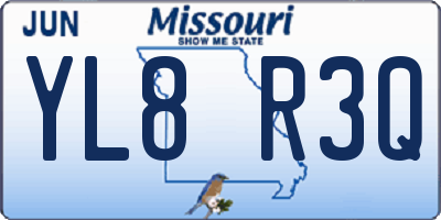 MO license plate YL8R3Q