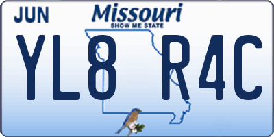 MO license plate YL8R4C