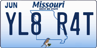 MO license plate YL8R4T