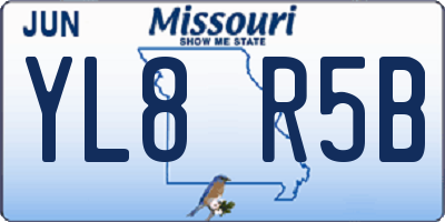 MO license plate YL8R5B