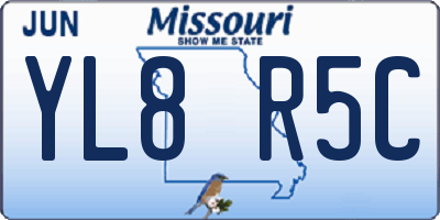 MO license plate YL8R5C