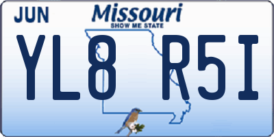 MO license plate YL8R5I