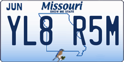 MO license plate YL8R5M