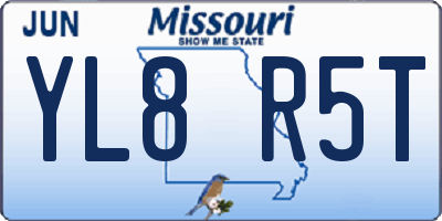 MO license plate YL8R5T