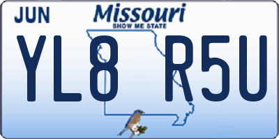 MO license plate YL8R5U