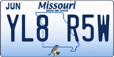 MO license plate YL8R5W