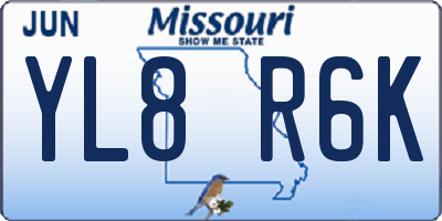 MO license plate YL8R6K