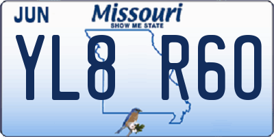 MO license plate YL8R6O