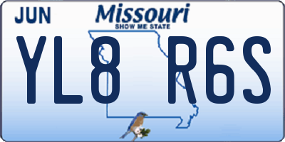 MO license plate YL8R6S