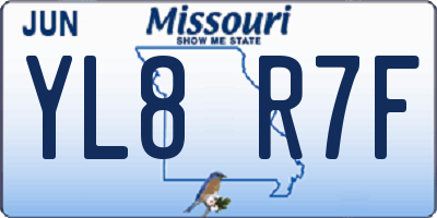 MO license plate YL8R7F