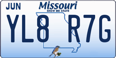 MO license plate YL8R7G
